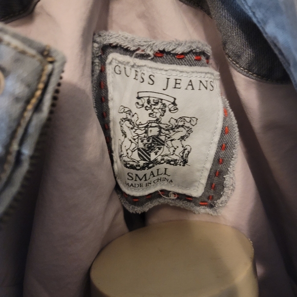 Guess Grey Vintage Jean Jacket -100 % Cotton - Picture 5 of 10